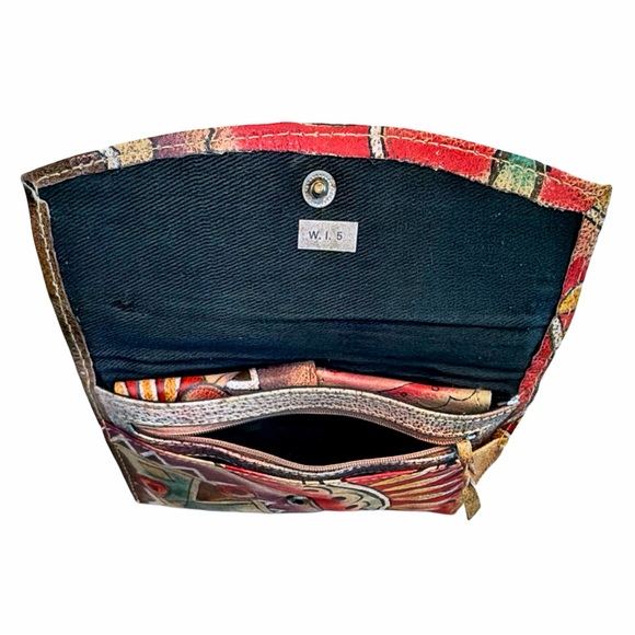 Emily Ann Boca Raton | NWT | Hand Painted Leather 3-in-1 Clutch Wallet Set - Picture 6 of 10